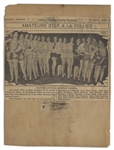 Moe Howard's Newspaper Clippings From 1927, Mostly Regarding Community Theater, But Also With Photo of Ted Healy & Moe ''Mr. Stooge No. 1'' -- About 10 Clippings, Glued to Paper -- Good Condition